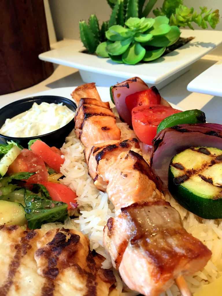 Our Salmon Kabob Platter is a Local Favorite in Dulles VA Cafesano