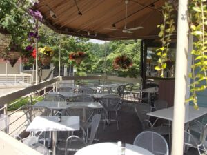 Outdoor seating at Cafesano in Fairfax County.