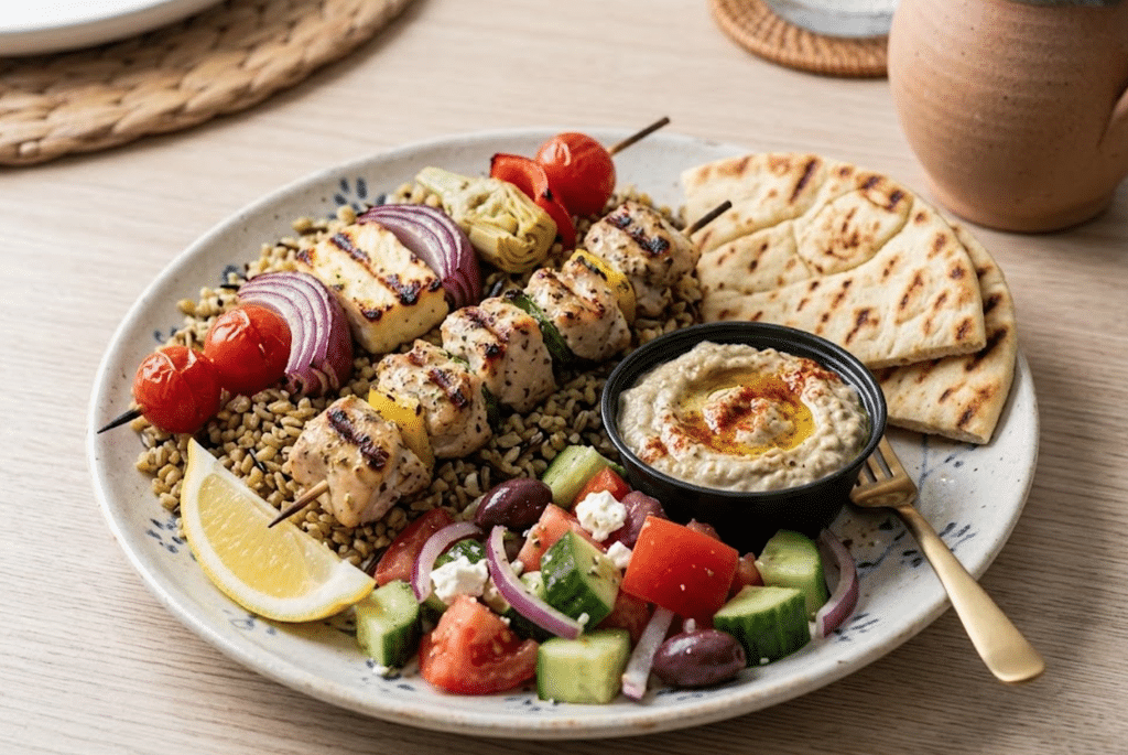 Ordering a kabob platter at a Mediterranean restaurant is a good place to start.