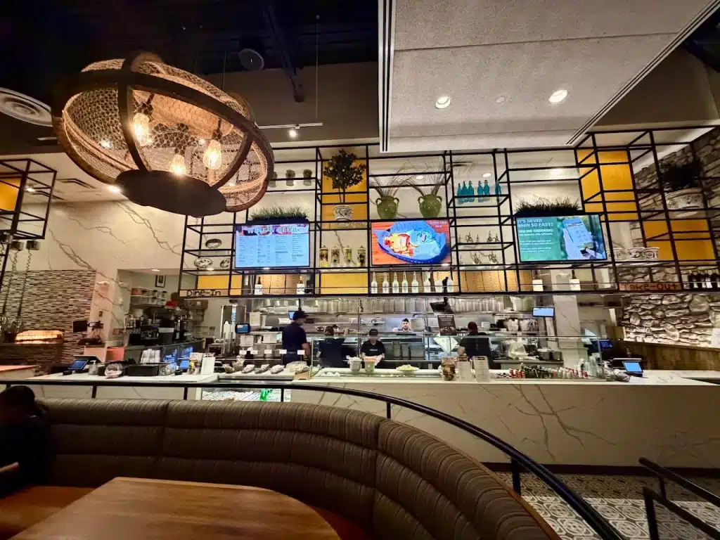 Interior view of Cafesano Italian & Mediterranean Bistro in Dulles, VA.